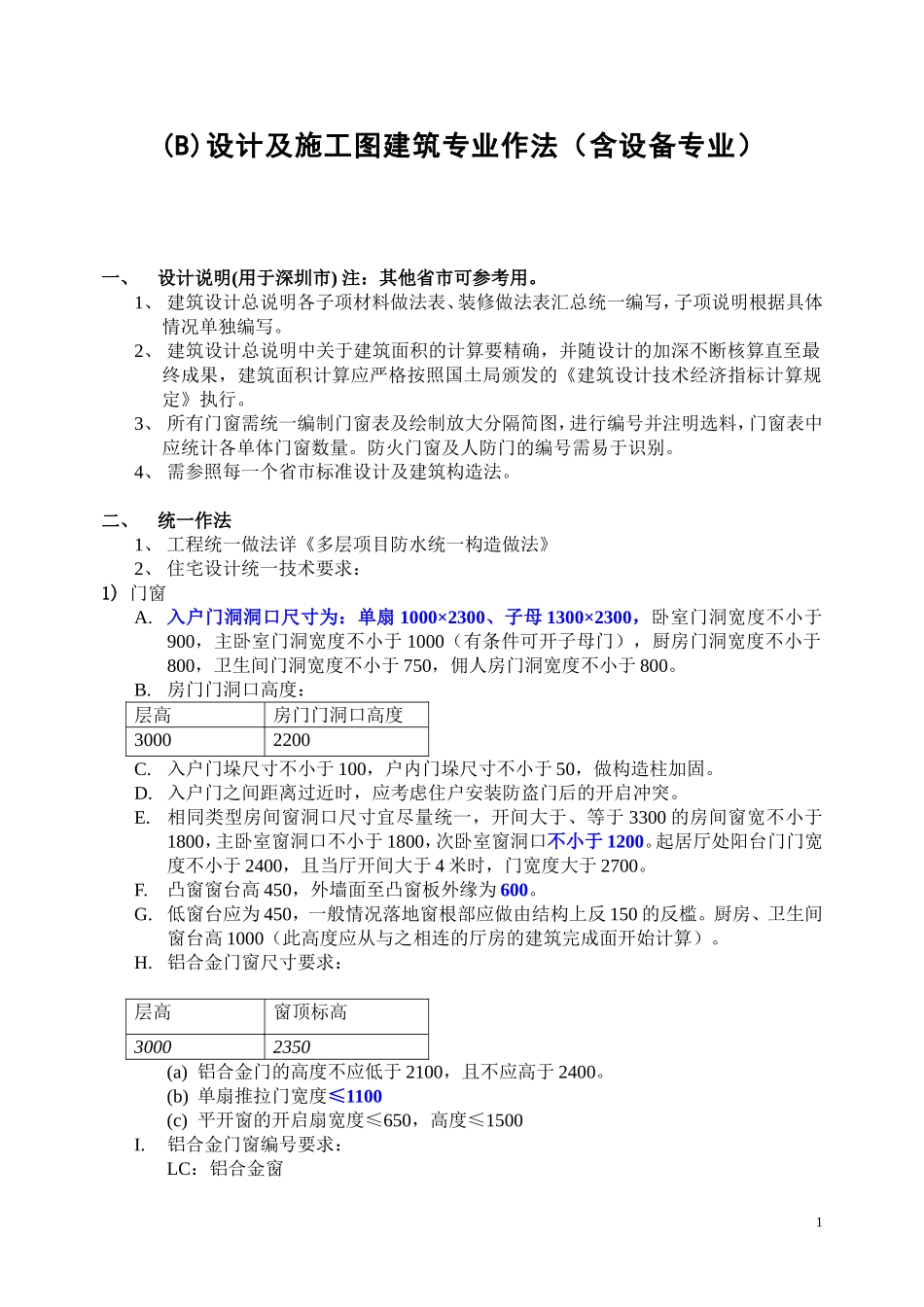设计及施工图建筑专业作法(含设备专业).._第1页