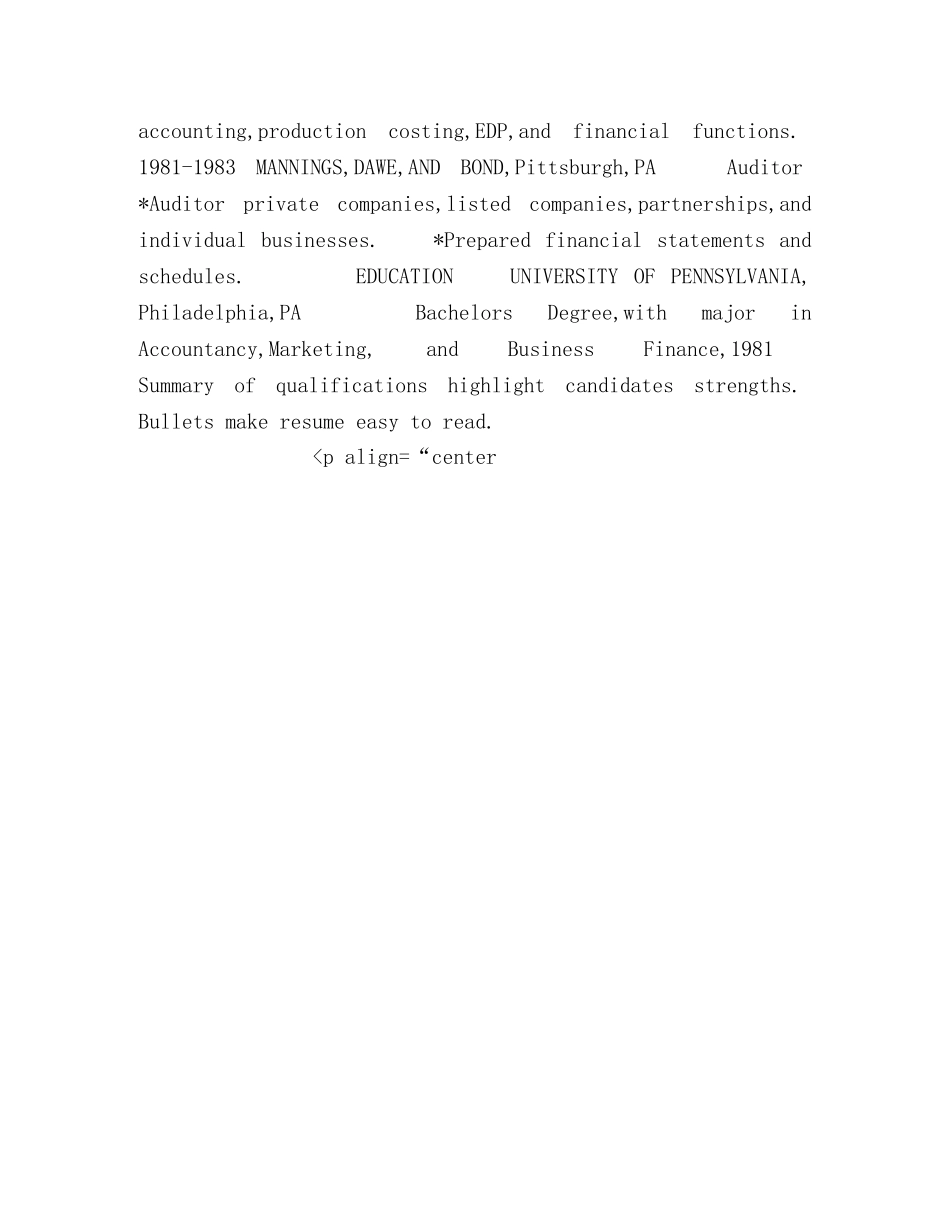 英文简历模板-会计师ACCOUNTANT _第2页