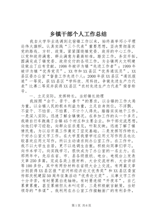 乡镇干部个人工作总结 (13)