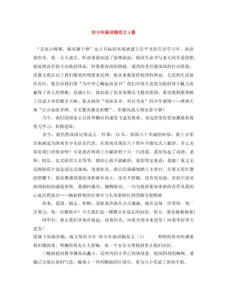 好少年演讲稿范文4篇 