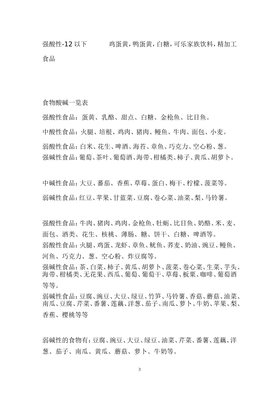 酸碱性食物-一览表_第3页