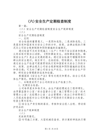 (六)安全生产定期检查制度
