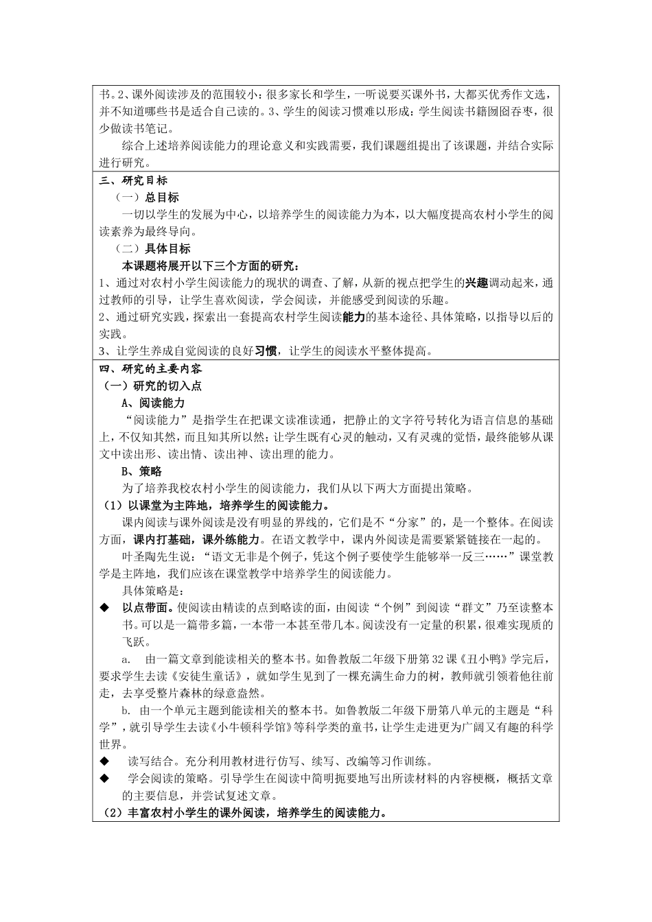 《农村小学生阅读能力培养的策略研究》课题设计论证_第3页