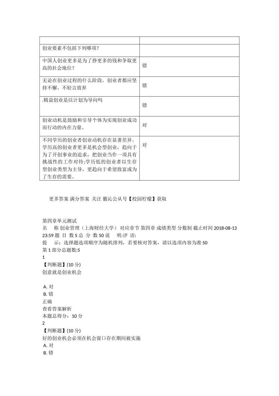 网课智慧树知到创业管理(上海财经大学)答案-创业管理智慧树答案章节测试期末考试答案分享_第2页