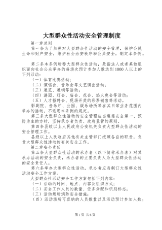 大型群众性活动安全管理制度