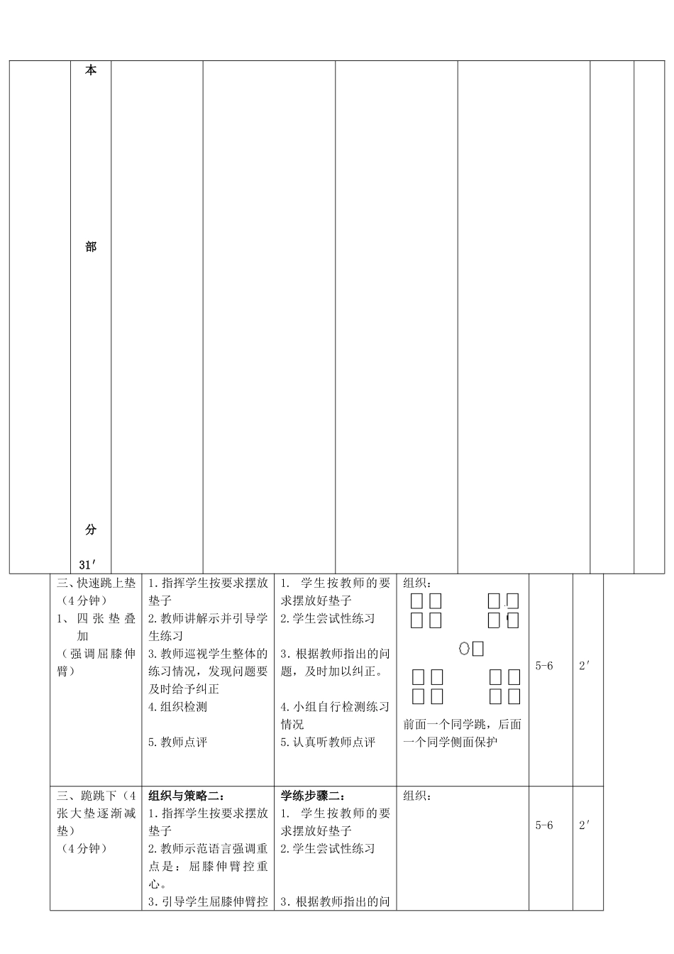 水平二《跪跳起》教学设计_第3页