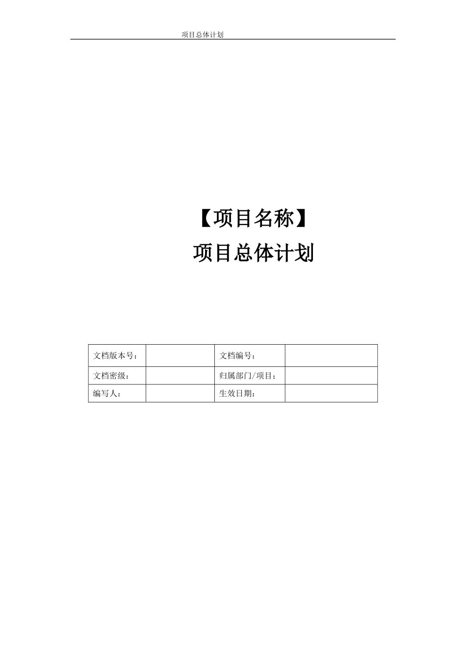 软件项目总体计划_第1页