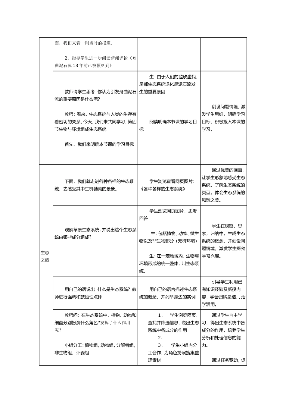 《生物与环境组成生态系统》教学设计_第3页