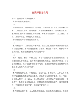 自我评价怎么写2 