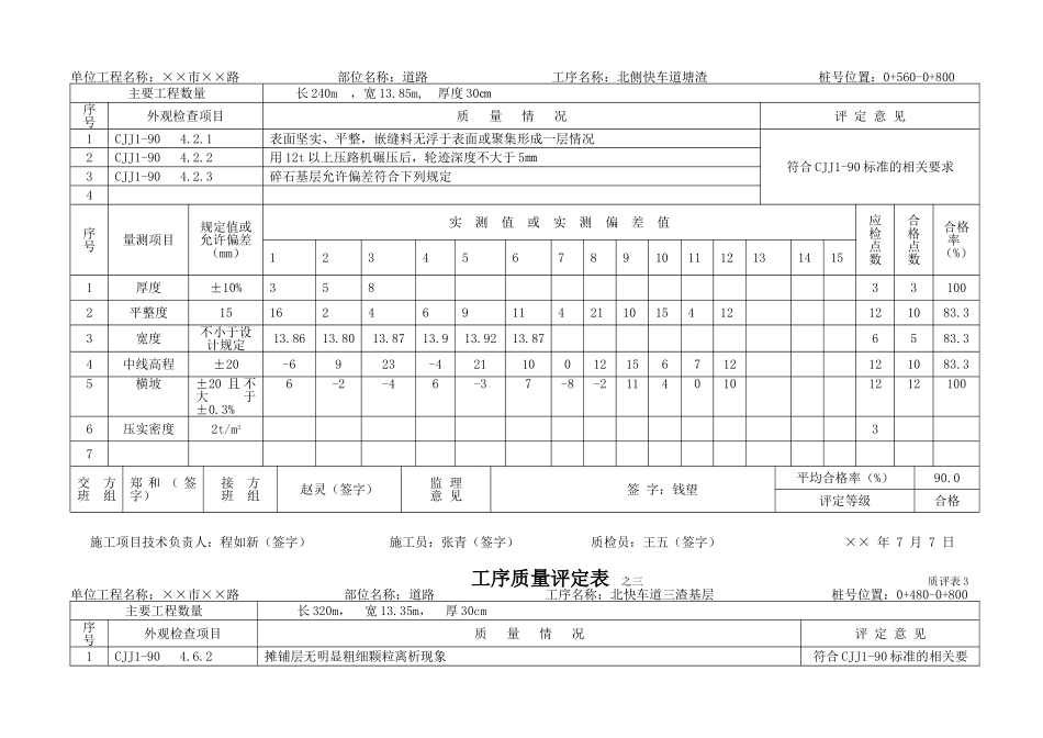 市政工程质评表(质量评定)及具体填写方法(全)_第3页