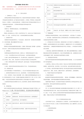 《管理学基础》考试复习要点(重要资料)