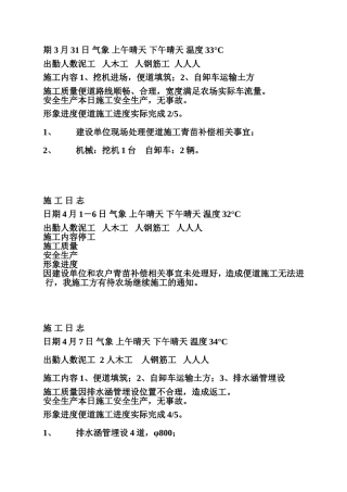 [建筑]施工日志范文