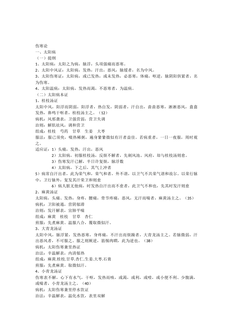 伤寒论(中西医结合主治考试)_第1页