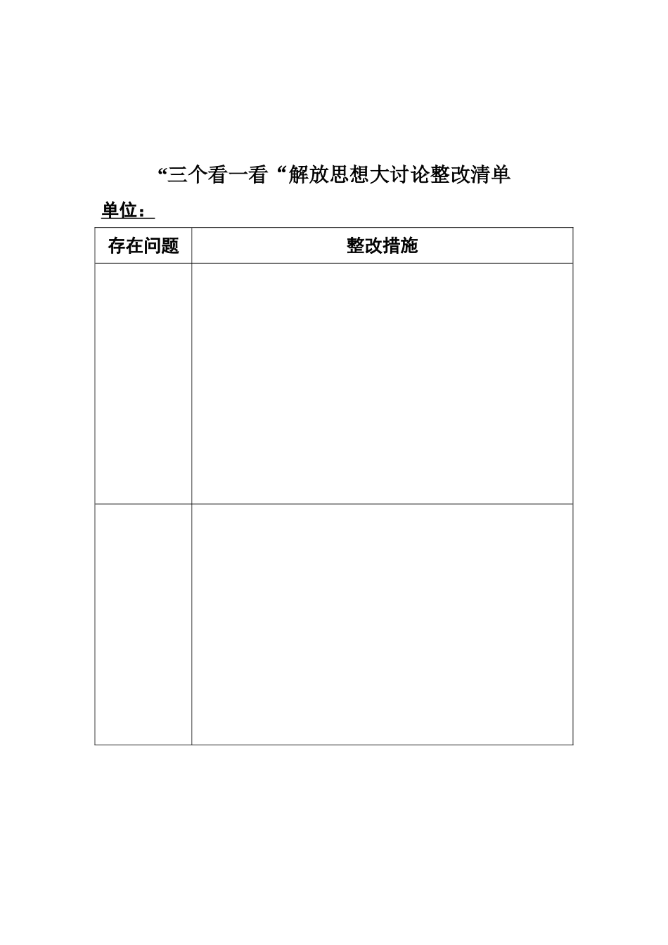 三个看一看解放思想大讨论问题整改清单_第2页