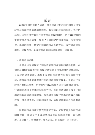 软装企业的招商方案