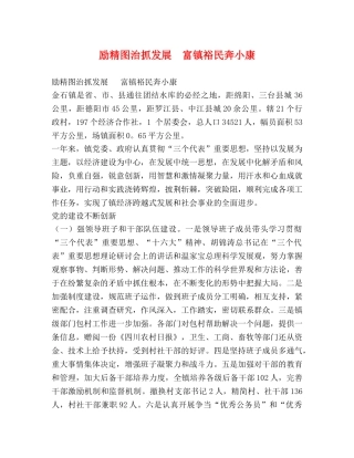 励精图治抓发展  富镇裕民奔小康 