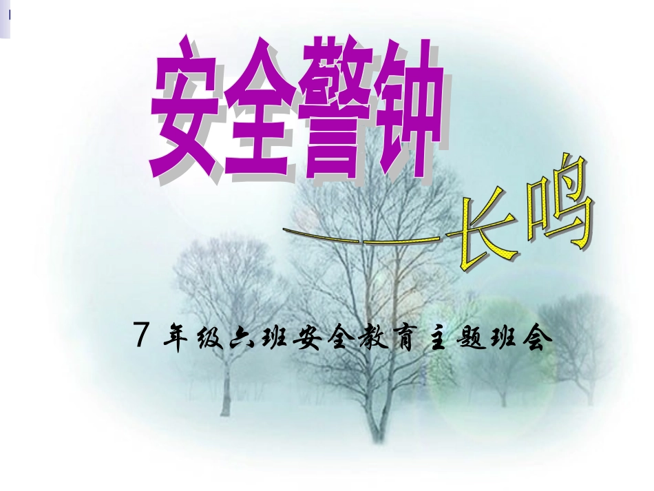 七年级安全教育主题班会_第1页