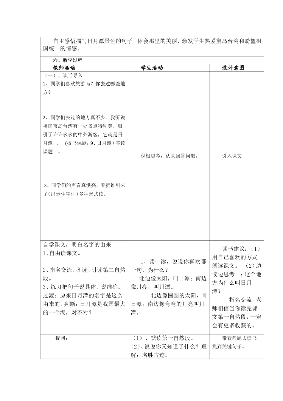 日月潭教学设计与反思_第2页