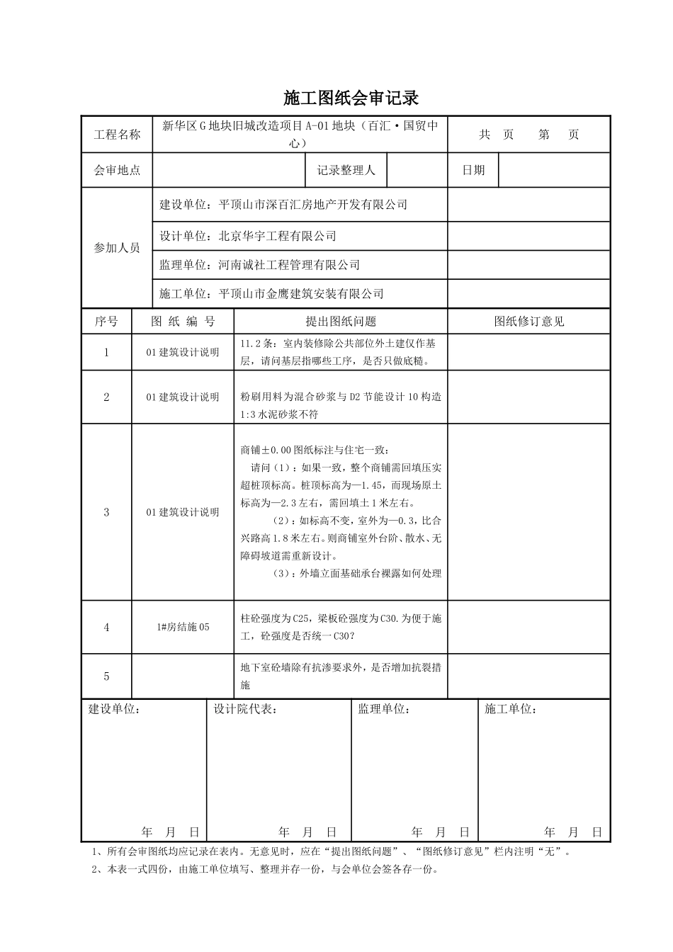 图纸会审记录表格_第1页