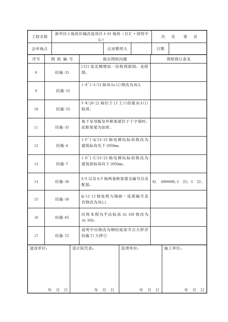 图纸会审记录表格_第2页