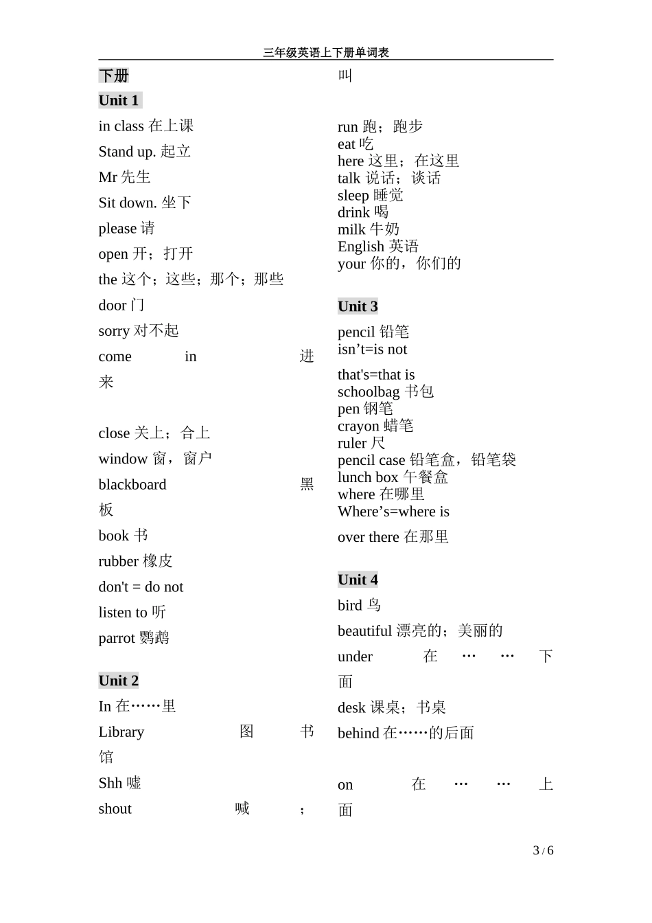 苏教版译林三年级上下册单词表_第3页