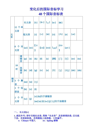 书写变为全新的48个国际音标表