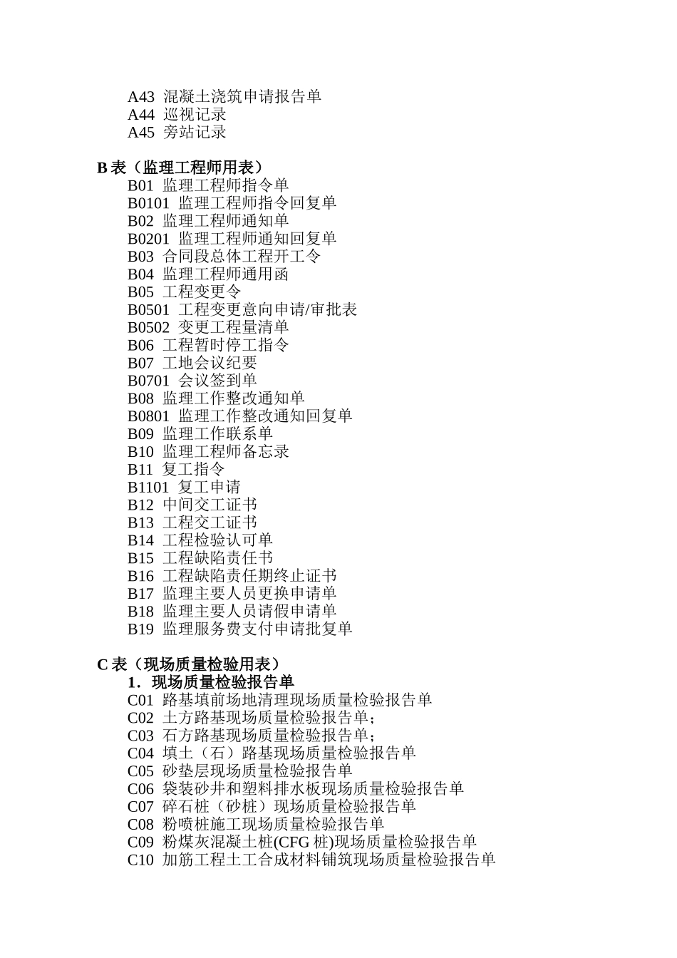 市政工程标准资料表格_第2页