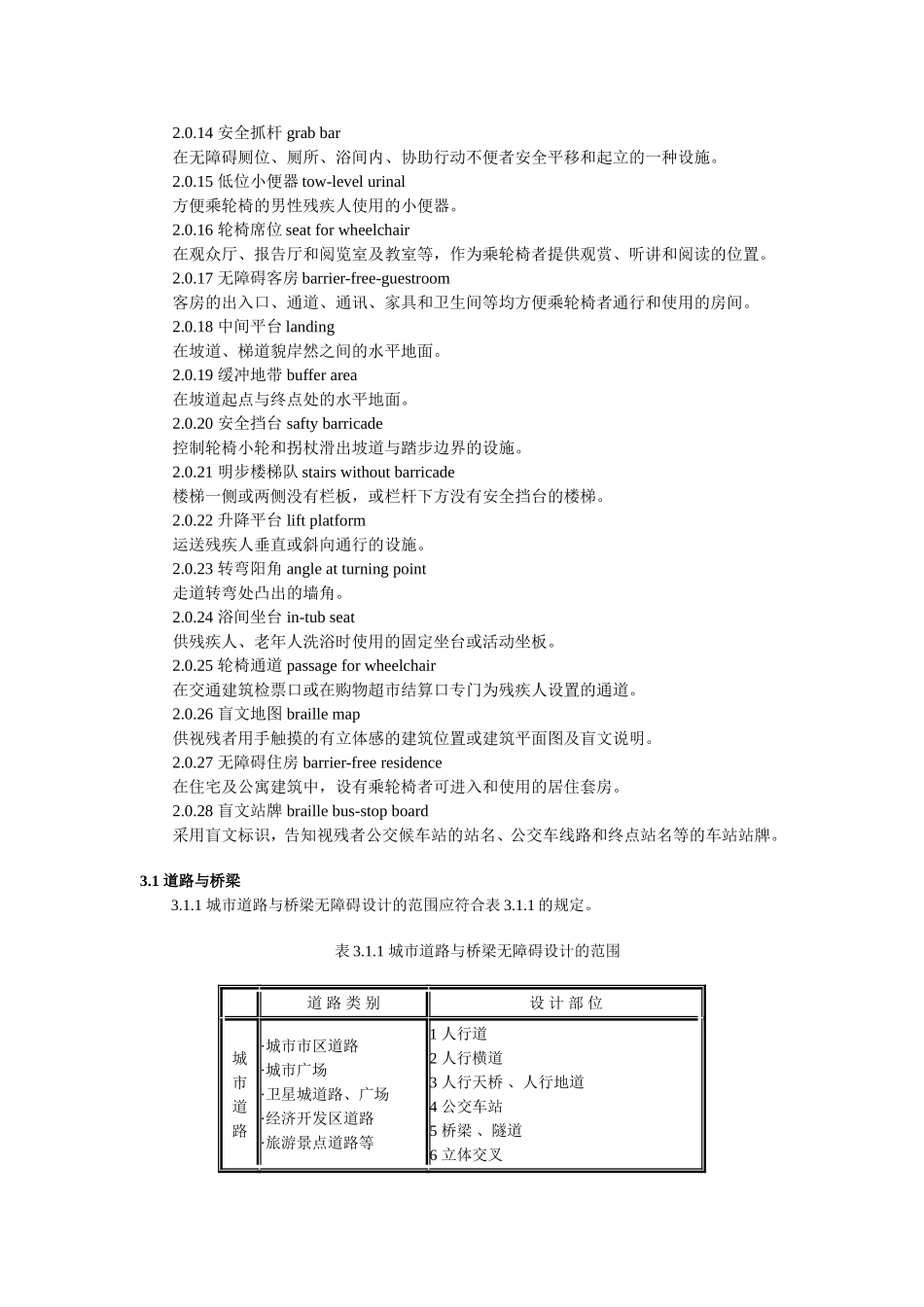 《城市道路和建筑物无障碍设计规范》(JGJ50_第2页