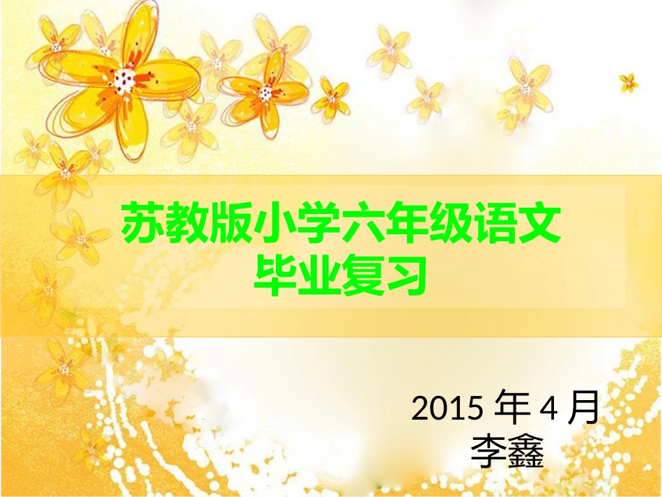 六年级语文毕业复习建议_第1页