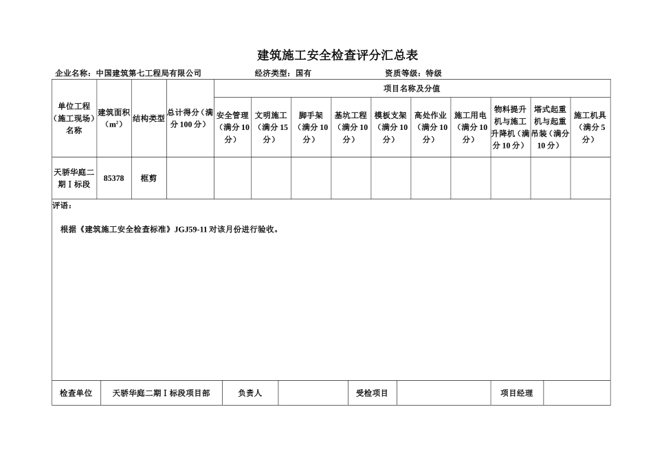 《建筑施工安全检查标准》(JGJ59—11)表格_第1页