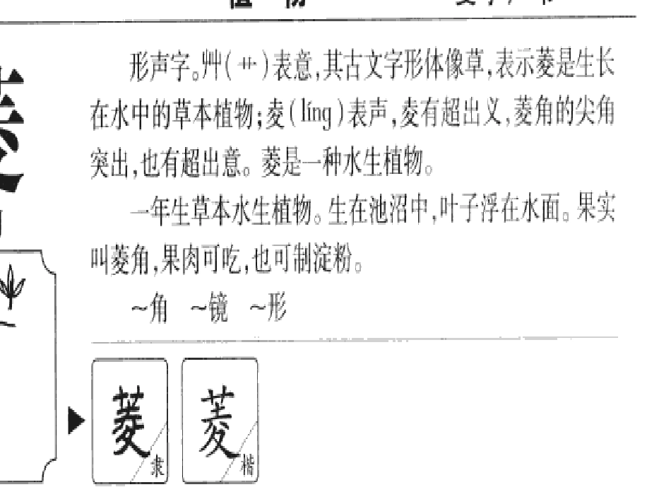 长春版五年级下册1-2菱字字理演示文稿1_第1页