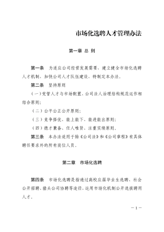 市场化人才选聘管理办法
