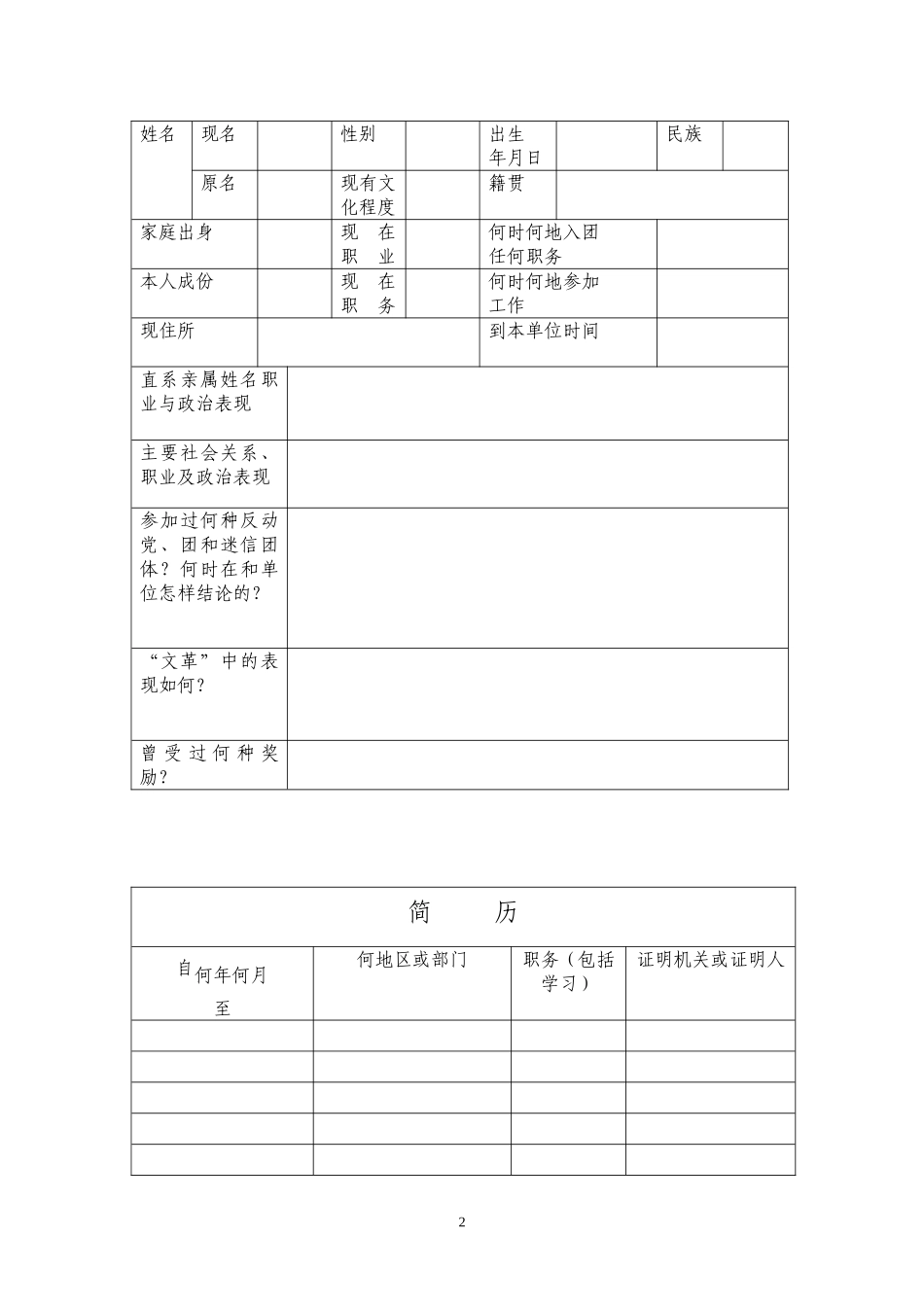 入党积极分子考察写实表-(参考样例)_第2页