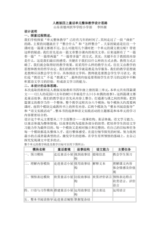 四上童话单元整体教学设计思路