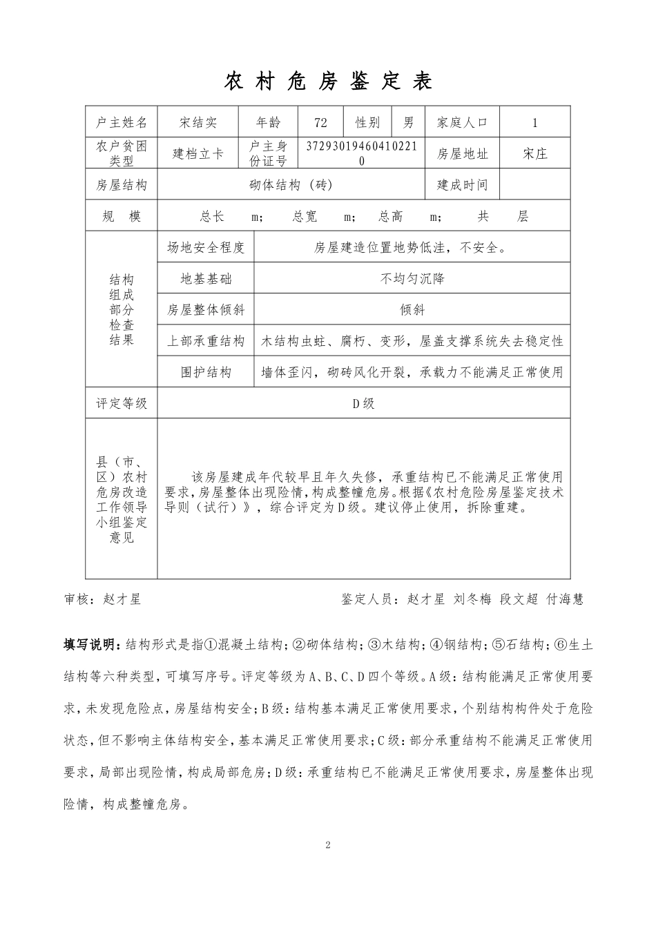 危房鉴定表。_第2页
