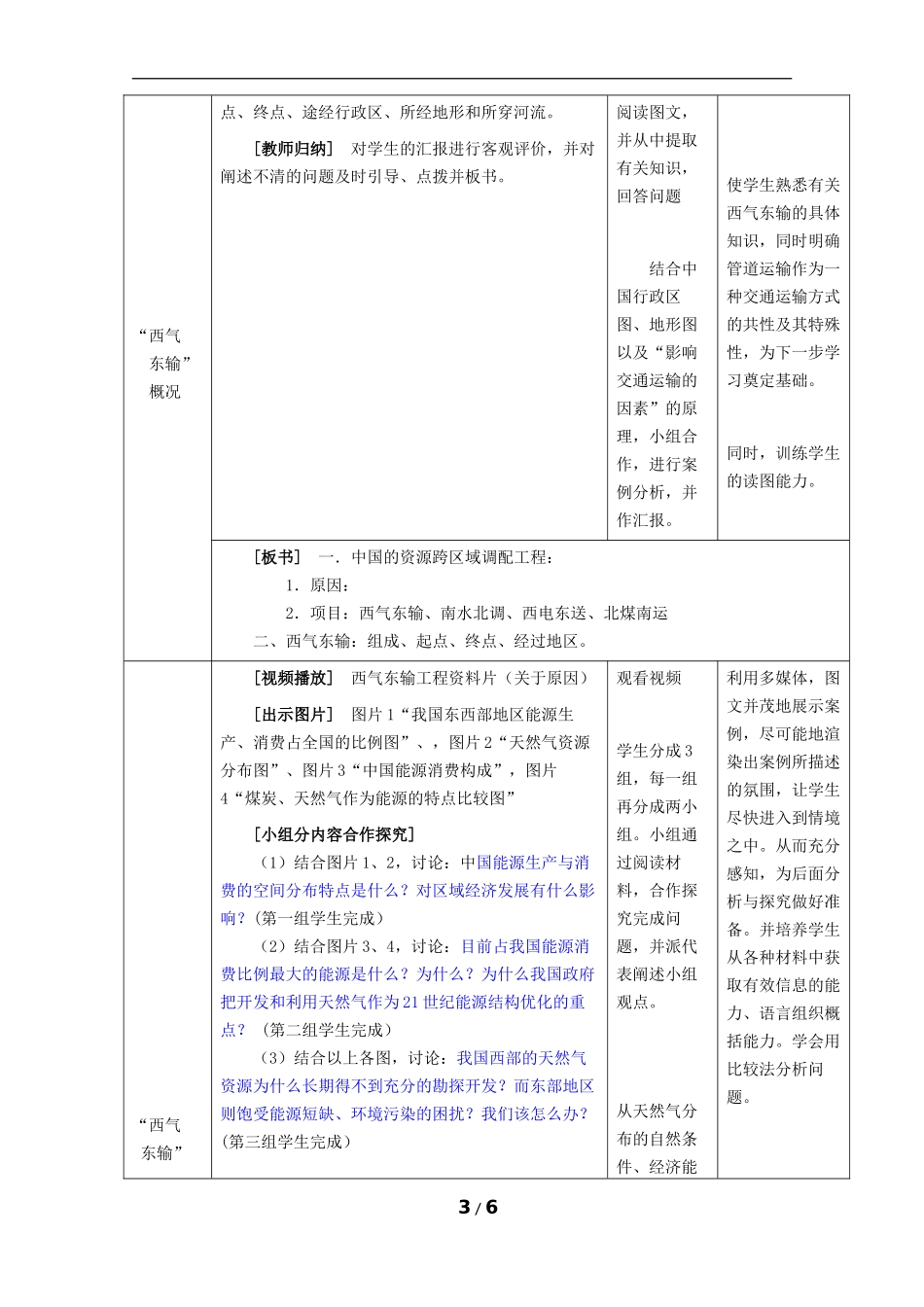 “资源跨区域调配”以西气东输为例—教学设计_第3页