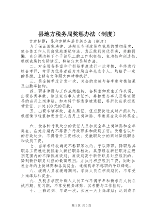 县地方税务局奖惩办法（制度）