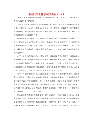 会计的工作参考总结2024 
