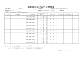 上海市单位招用从业人员备案名册
