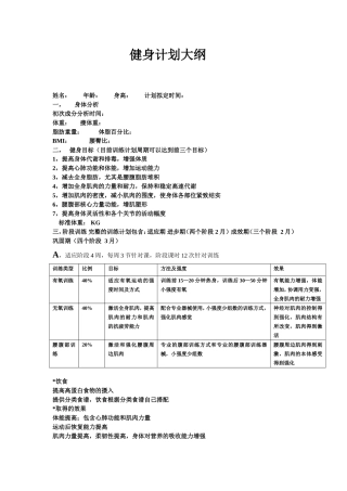 完美减脂私教健身计划