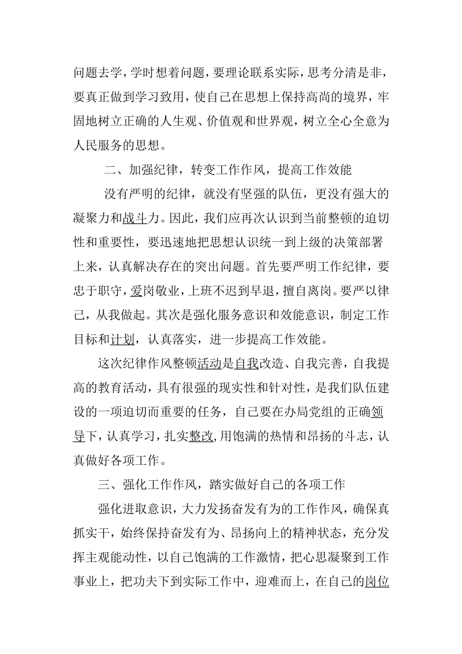 思想纪律作风整顿心得体会_第2页