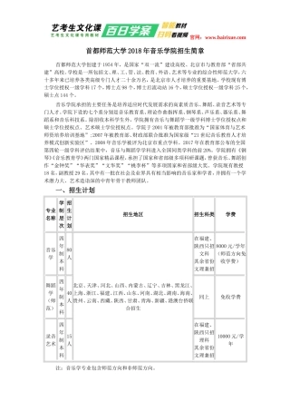 首都师范大学2018年音乐学院招生简章