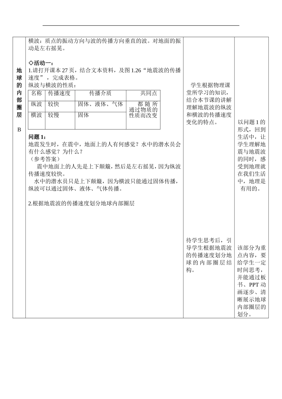 《地球的圈层结构》教案设计_第3页