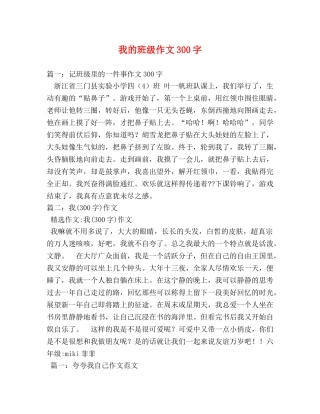 我的班级作文300字 