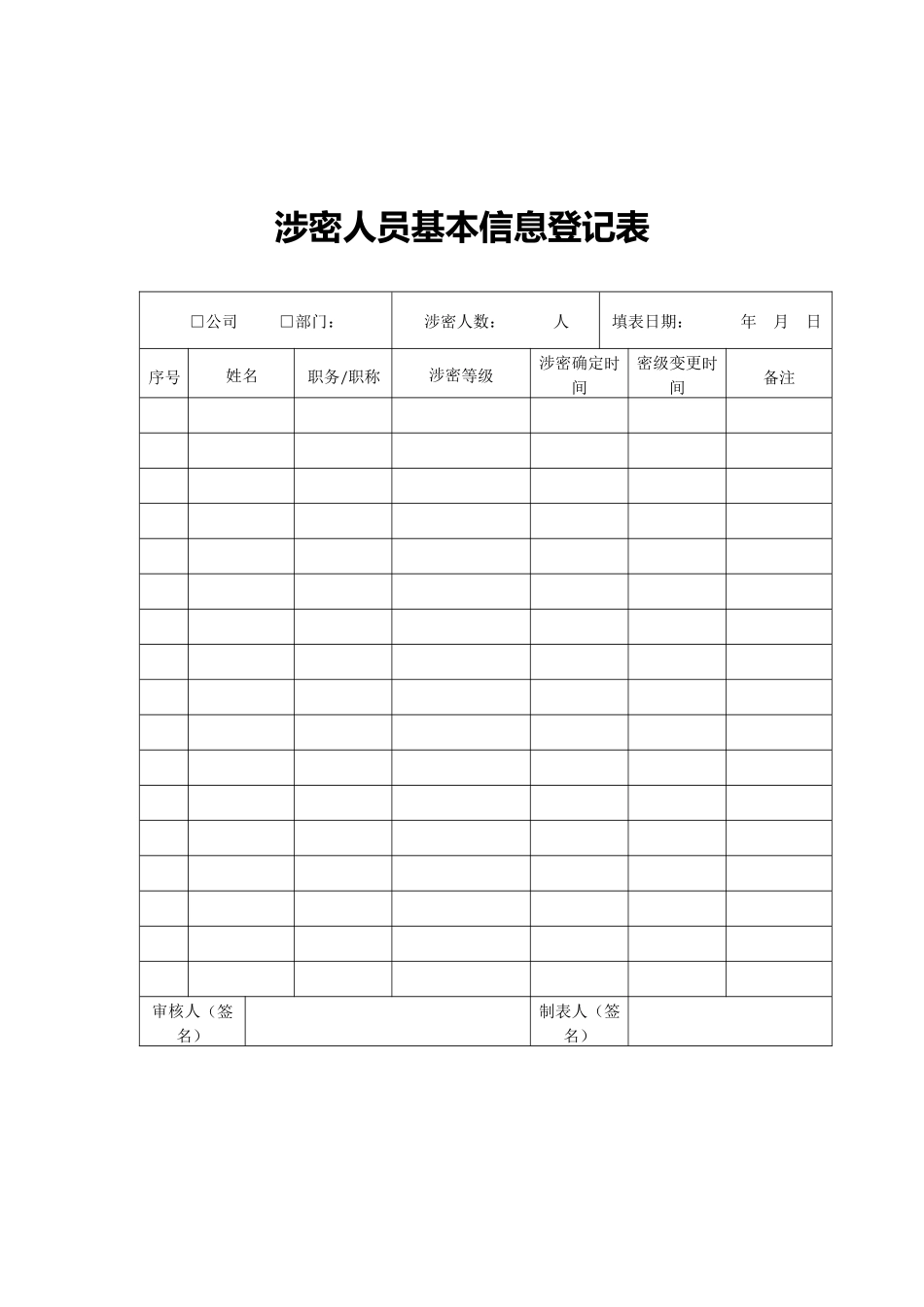 涉密人员管理表格汇总_第2页