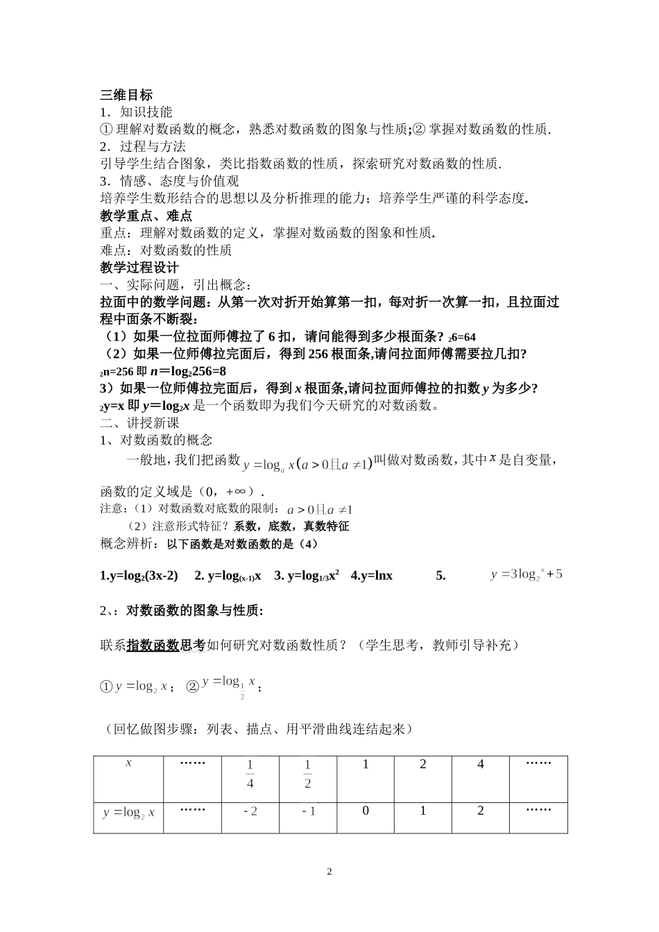 《对数函数及其性质》公开课教学设计_第2页