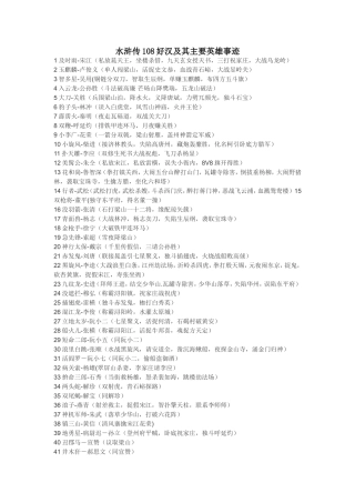 水浒传108好汉及其主要英雄事迹