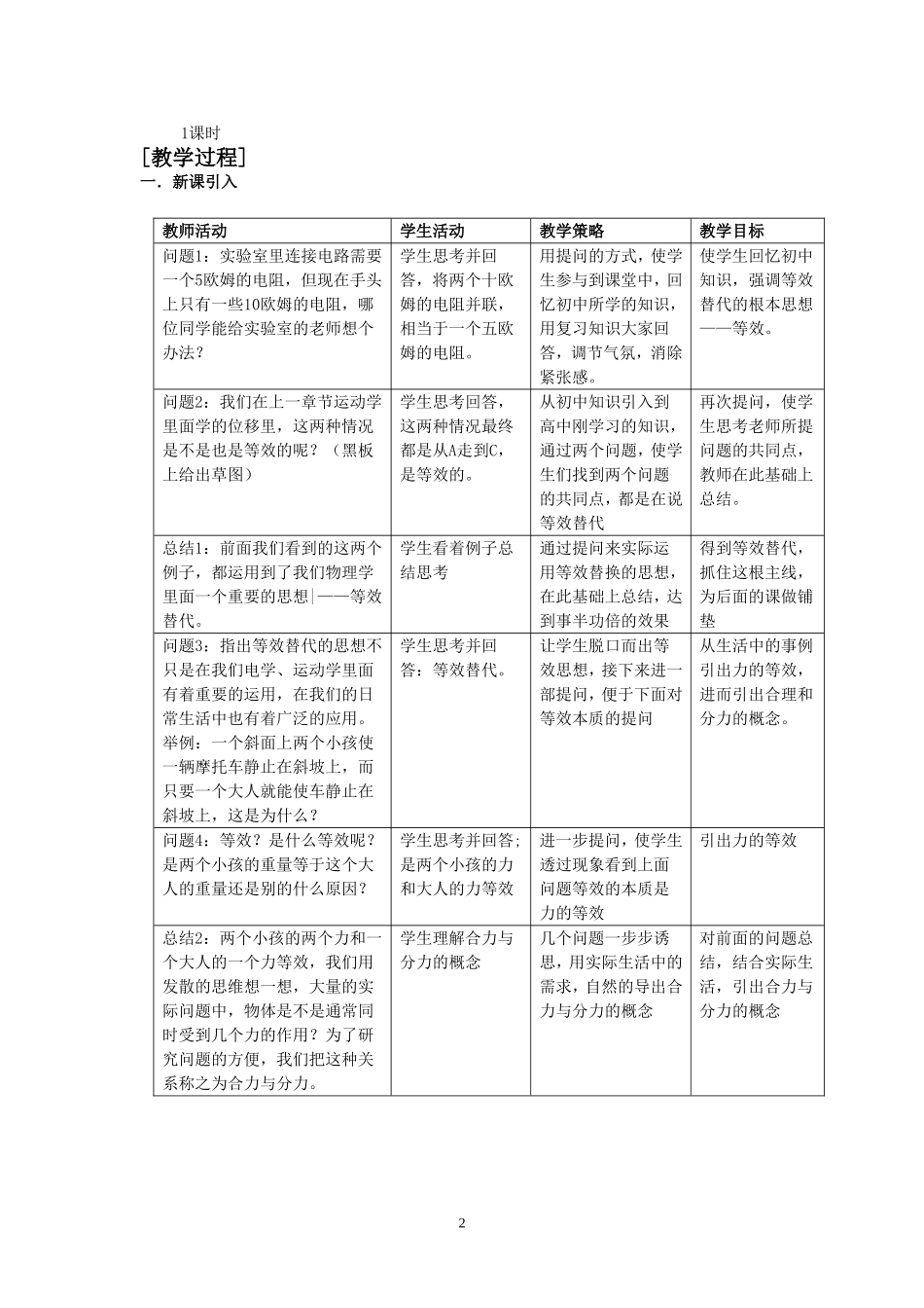 《力的合成》教学设计_第2页