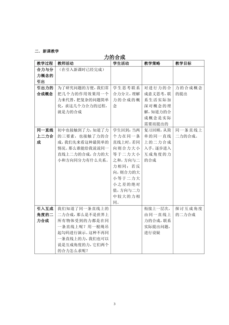 《力的合成》教学设计_第3页
