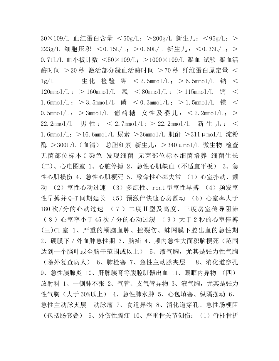 医院临床检验危急值管理办法 _第2页